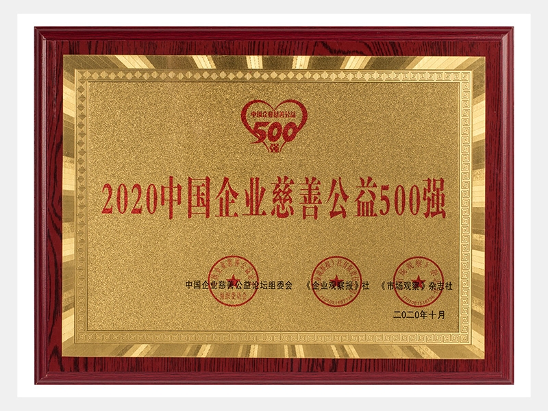 2020中國(guó)企業(yè)慈善公益500強(qiáng)-獎(jiǎng)牌